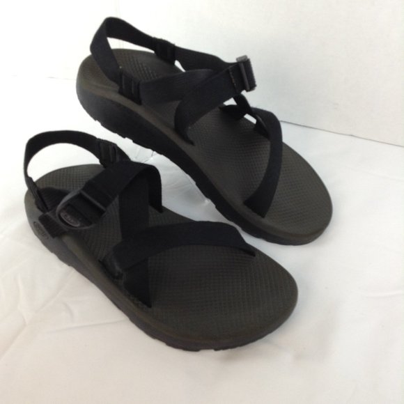 Chaco Black Nylon Adjustable Straps Open Toe EcoTread Sandals - Picture 2 of 11
